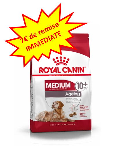-7€ sur le Royal Canin Medium Adult 10+ en 15kg Dog A'chat