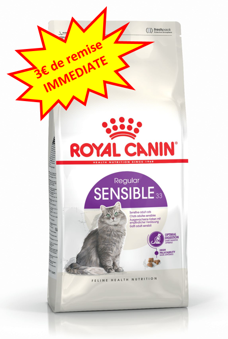 -3€ sur le Royal Canin Chat Sensible en 2kg (Louhans) Dog A'chat
