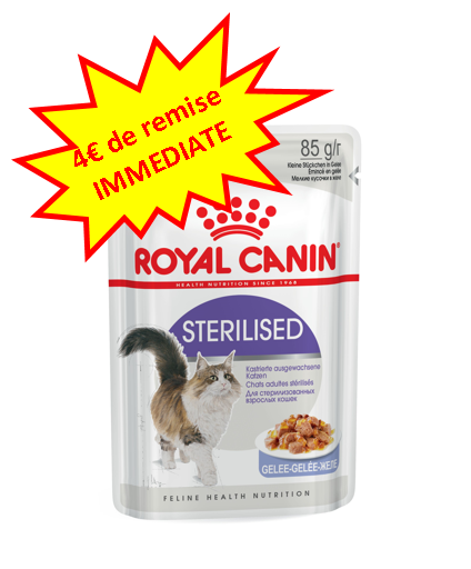 -4€ sur le Royal Canin Chat Wet Stérilisé en gelée en 12x85g (Louhans) Dog A'chat