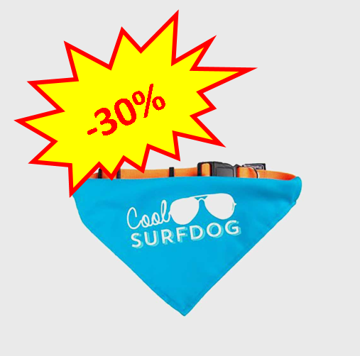 -30% sur la gamme de colliers Surfdog bandana Flamingo (Louhans) Dog A'chat