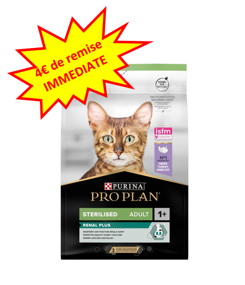 -4€ sur le Pro Plan Chat Stérilisé à la dinde en 1.5kg. Dog A'chat
