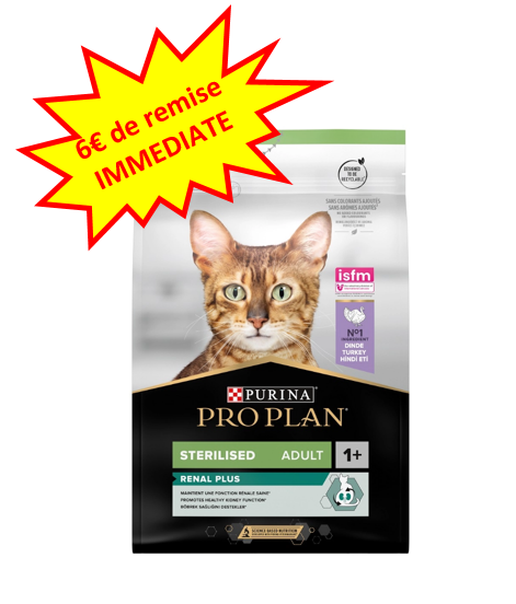 -6€ sur le Pro Plan Chat Stérilisé à la dinde en 3kg. Dog A'chat