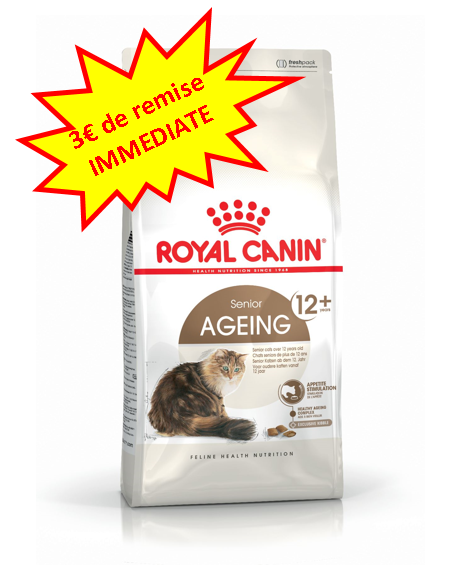 -3€ sur le Royal Canin Chat Ageing en 2kg.