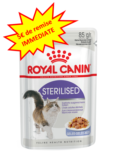 -5€ sur le Royal Chat Wet Stérilisé en gelée en 12x85g. Dog A'chat -5€ sur le Royal Chat Wet Stérilisé en gelée en 12x85g. Dog A'chat