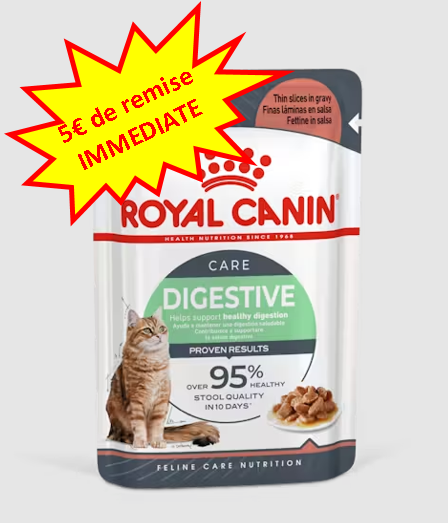 -5€ sur le Royal Chat Wet Digestive en sauce en 12x85g. Dog A'chat