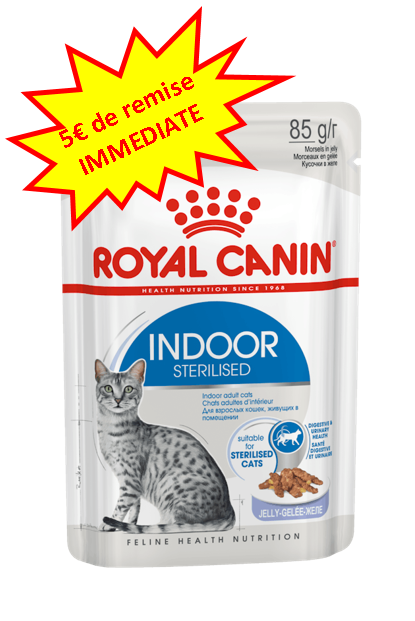 -5€ sur le Royal Chat Wet  Indoor en gelée 12x85g Dog A'chat