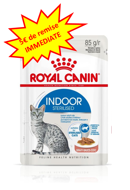 -5€ sur le Royal Chat Wet Indoor en sauce 12x85g Dog A'chat