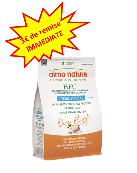 -3€ sur l'Almo Nature Chat Our Best au poulet en 1.2kg. Dog A'chat