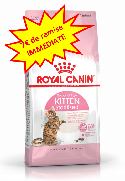 -7€ sur le Royal Canin Chat Kitten Stérilisé en 3.5kg Dog A'chat -7€ sur le Royal Canin Chat Kitten Stérilisé en 3.5kg Dog A'chat